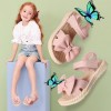 wholesale childrens clothing distributors Toddler Girl Bowknot Decor Solid Color Sandals 