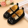 Baby Girl Cartoon Cat Pattern Elastic Band Shoes