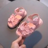 kids designer clothes wholesale Toddler Girl Solid Color 3D Flower Decor Sandals 