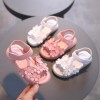 kids designer clothes wholesale Toddler Girl Solid Color 3D Flower Decor Sandals 