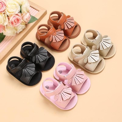 Baby Girl Solid Color Tassel Decor Velcro Strap Sandals