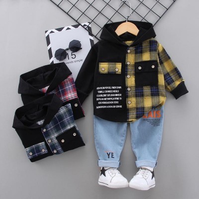 2-piece Plaid Hoodie & Jeans for Toddler Boy（No Shoesï¼? Children's Clothing