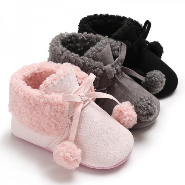 Velcro Fleece-lined Baby Shoes for Baby Girl