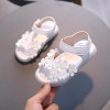 kids designer clothes wholesale Toddler Girl Solid Color 3D Flower Decor Sandals 