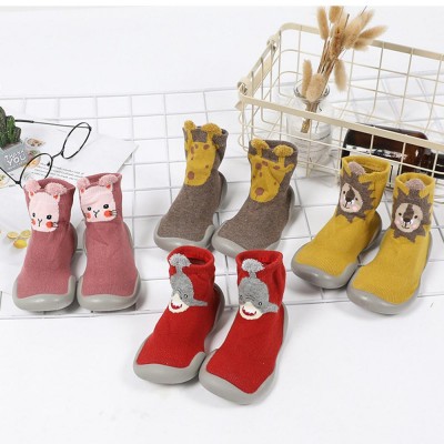 Baby Girls Animal Print High Top Knitted Sock Shoes