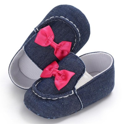 Baby Girls Bow Decor Slip Ons Casual Flat Shoes