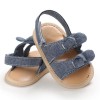 Baby Bow Decor Striped Magic Tape Sandals Children Shoes