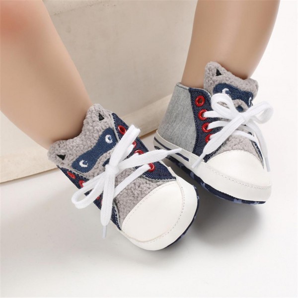 Baby Unisex Cartoon Lace Up Casual Sneakers Baby Boys Winter Shoes