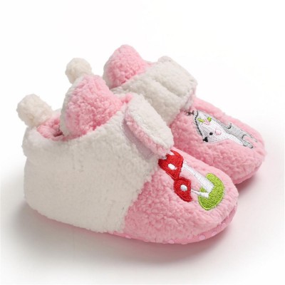 Baby Girls Cartoon Magic Tape Fur Warm Shoes Girls Shoes 