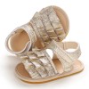 Baby Girls Glitter Magic Tape Layered Sandals Baby Shoes vendors