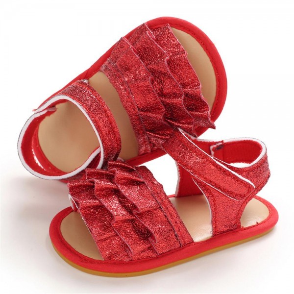 Baby Girls Glitter Magic Tape Layered Sandals Baby Shoes vendors