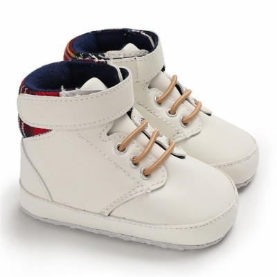 Baby Boys High Top Plaid Magic Tape Sneakers Toddler Shoes