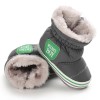 Baby Boys Letter Printed Zipper Winter Fur Snow Boots Baby Shoes