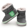 Baby Boys Letter Printed Zipper Winter Fur Snow Boots Baby Shoes