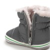 Baby Boys Letter Printed Zipper Winter Fur Snow Boots Baby Shoes