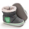 Baby Boys Letter Printed Zipper Winter Fur Snow Boots Baby Shoes