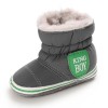 Baby Boys Letter Printed Zipper Winter Fur Snow Boots Baby Shoes