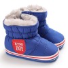 Baby Boys Letter Printed Zipper Winter Fur Snow Boots Baby Shoes