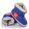 Baby Boys Letter Printed Zipper Winter Fur Snow Boots Baby Shoes