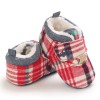 Baby Unisex Plaid Magic Tape Car Warm Shoes Baby Boy Winter Shoes