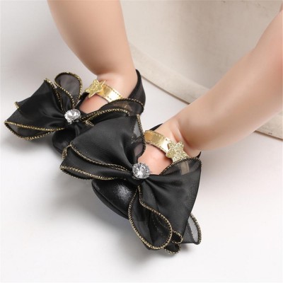 Baby Princess Bow Decor Magic Tape Star Sandals Kids Shoes