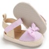 Baby Girls Striped Bow Decor Magic Tape Sandals Baby Shoes vendors