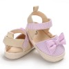 Baby Girls Striped Bow Decor Magic Tape Sandals Baby Shoes vendors