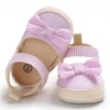 Baby Girls Striped Bow Decor Magic Tape Sandals Baby Shoes vendors