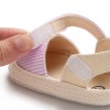 Baby Girls Striped Bow Decor Magic Tape Sandals Baby Shoes vendors