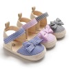 Baby Girls Striped Bow Decor Magic Tape Sandals Baby Shoes vendors