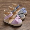 Baby Girls Striped Bow Decor Magic Tape Sandals Baby Shoes vendors