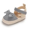 Baby Girls Striped Bow Decor Magic Tape Sandals Baby Shoes vendors