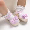 Baby Girls Striped Bow Decor Magic Tape Sandals Baby Shoes vendors