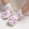 Baby Girls Striped Bow Decor Magic Tape Sandals Baby Shoes vendors