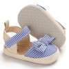 Baby Girls Striped Bow Decor Magic Tape Sandals Baby Shoes vendors