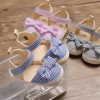 Baby Girls Striped Bow Decor Magic Tape Sandals Baby Shoes vendors