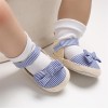 Baby Girls Striped Bow Decor Magic Tape Sandals Baby Shoes vendors