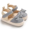 Baby Girls Striped Bow Decor Magic Tape Sandals Baby Shoes vendors