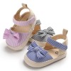 Baby Girls Striped Bow Decor Magic Tape Sandals Baby Shoes vendors