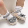 Baby Girls Striped Bow Decor Magic Tape Sandals Baby Shoes vendors