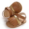 Baby Girls Tassel Magic Tape Open Toe Buckle Sandals Girls Shoes 