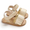 Baby Girls Tassel Magic Tape Open Toe Buckle Sandals Girls Shoes 