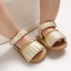 Baby Girls Tassel Magic Tape Open Toe Buckle Sandals Girls Shoes 