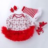 4-piece Cartoon Romper-skirt and Shoes and Bow and Leggings Sets for Baby Girl